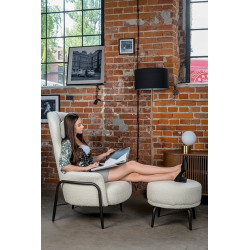 KH1301100124 Fotel TEDDY GRAND beżowy z podnóżkiem King Home