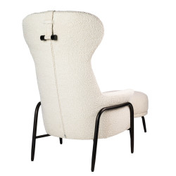 KH1301100124 Fotel TEDDY GRAND beżowy z podnóżkiem King Home