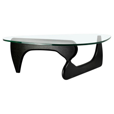 KH1501100127 Stolik STABLE BLACK - szkło, podstawa drewniana czarny jesion King Home