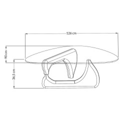 KH1501100127 Stolik STABLE BLACK - szkło, podstawa drewniana czarny jesion King Home