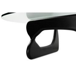 KH1501100127 Stolik STABLE BLACK - szkło, podstawa drewniana czarny jesion King Home