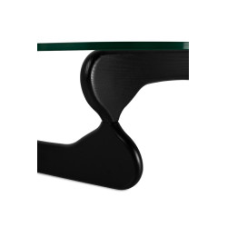 KH1501100127 Stolik STABLE BLACK - szkło, podstawa drewniana czarny jesion King Home