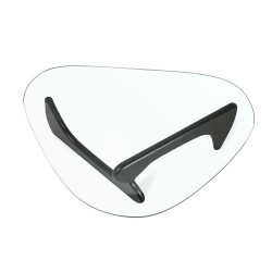 KH1501100127 Stolik STABLE BLACK - szkło, podstawa drewniana czarny jesion King Home