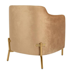 KH1501100158 Fotel VENICE tkanina pepitka biało-brązowa - złota podstawa King Home