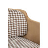 KH1501100158 Fotel VENICE tkanina pepitka biało-brązowa - złota podstawa King Home