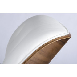 KH1501100147 Fotel LOUNGE VA PREMIUM biały / orzech z podnóżkiem King Home