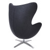 KH1501100189 Fotel EGG SZEROKI ciemny szary.27 - wełna, podstawa stal King Home