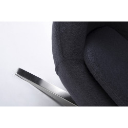 KH1501100189 Fotel EGG SZEROKI ciemny szary.27 - wełna, podstawa stal King Home