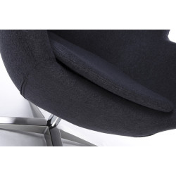 KH1501100189 Fotel EGG SZEROKI ciemny szary.27 - wełna, podstawa stal King Home
