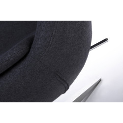 KH1501100189 Fotel EGG SZEROKI ciemny szary.27 - wełna, podstawa stal King Home