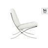 T03-1.WHITE.PU MODESTO fotel BARCELON biały - ekoskóra, stal polerowana King Home