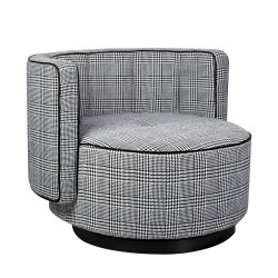 KH1501100163 Fotel obrotowy TONDO pepitka biało-czarna King Home