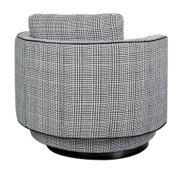 KH1501100163 Fotel obrotowy TONDO pepitka biało-czarna King Home