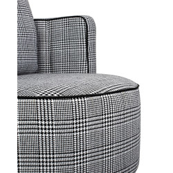 KH1501100163 Fotel obrotowy TONDO pepitka biało-czarna King Home