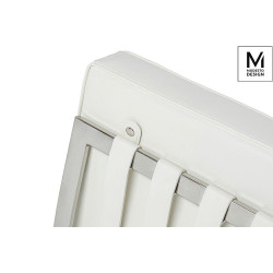 T03-1.WHITE.PU MODESTO fotel BARCELON biały - ekoskóra, stal polerowana King Home