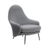 HE493-3.A-02.RM14 Fotel LOBBY TEDDY szary - stal nierdzewna, czarny opal King Home