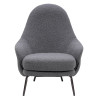 HE493-3.A-02.RM14 Fotel LOBBY TEDDY szary - stal nierdzewna, czarny opal King Home