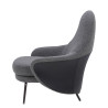 HE493-3.A-02.RM14 Fotel LOBBY TEDDY szary - stal nierdzewna, czarny opal King Home