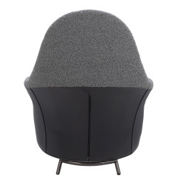 HE493-3.A-02.RM14 Fotel LOBBY TEDDY szary - stal nierdzewna, czarny opal King Home