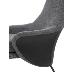 HE493-3.A-02.RM14 Fotel LOBBY TEDDY szary - stal nierdzewna, czarny opal King Home