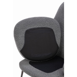 HE493-3.A-02.RM14 Fotel LOBBY TEDDY szary - stal nierdzewna, czarny opal King Home