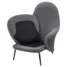 HE493-3.A-02.RM14 Fotel LOBBY TEDDY szary - stal nierdzewna, czarny opal King Home
