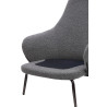HE493-3.A-02.RM14 Fotel LOBBY TEDDY szary - stal nierdzewna, czarny opal King Home