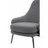 HE493-3.A-02.RM14 Fotel LOBBY TEDDY szary - stal nierdzewna, czarny opal King Home