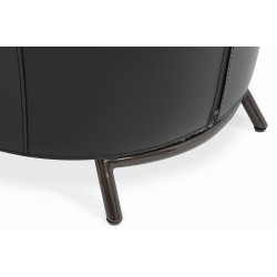 HE493-3.A-02.RM14 Fotel LOBBY TEDDY szary - stal nierdzewna, czarny opal King Home