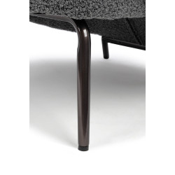 HE493-3.A-02.RM14 Fotel LOBBY TEDDY szary - stal nierdzewna, czarny opal King Home