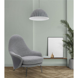 HE493-3.A-02.RM14 Fotel LOBBY TEDDY szary - stal nierdzewna, czarny opal King Home