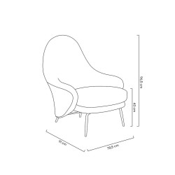 HE493-3.A-02.RM14 Fotel LOBBY TEDDY szary - stal nierdzewna, czarny opal King Home