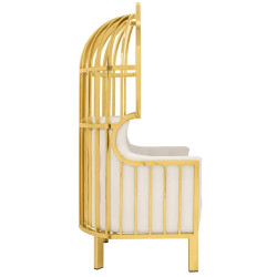 KH1501100109 Fotel LORD złoty / beżowy King Home