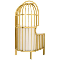 KH1501100109 Fotel LORD złoty / beżowy King Home