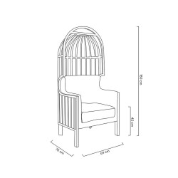 KH1501100109 Fotel LORD złoty / beżowy King Home
