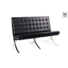 KH1501100136 MODESTO sofa dwuosobowa BARCELON czarna - ekoskóra, stal polerowana King Home
