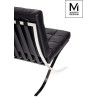 KH1501100136 MODESTO sofa dwuosobowa BARCELON czarna - ekoskóra, stal polerowana King Home