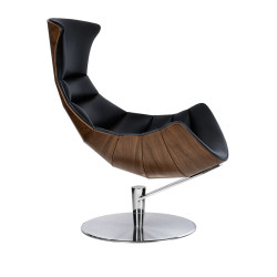 KH1501100138 Fotel HOMMER z podnóżkiem czarny King Home