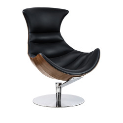 KH1501100138 Fotel HOMMER z podnóżkiem czarny King Home