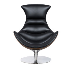 KH1501100138 Fotel HOMMER z podnóżkiem czarny King Home