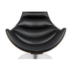 KH1501100138 Fotel HOMMER z podnóżkiem czarny King Home