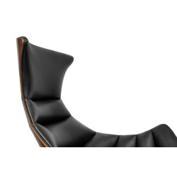 KH1501100138 Fotel HOMMER z podnóżkiem czarny King Home