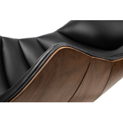 KH1501100138 Fotel HOMMER z podnóżkiem czarny King Home