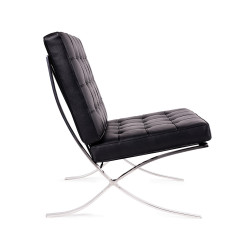 KH1501100210 Fotel BARCELON PRESTIGE PLUS czarny - włoska selekcjonowana skóra naturalna, stal King Home