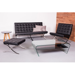 KH1501100210 Fotel BARCELON PRESTIGE PLUS czarny - włoska selekcjonowana skóra naturalna, stal King Home