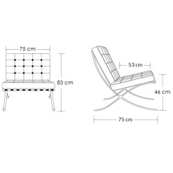 KH1501100210 Fotel BARCELON PRESTIGE PLUS czarny - włoska selekcjonowana skóra naturalna, stal King Home