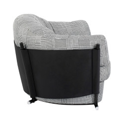 KH1501100180 Fotel ROGER biało-czarna pepitka King Home