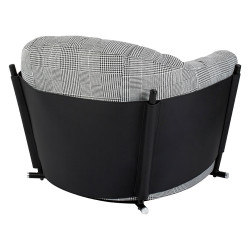 KH1501100180 Fotel ROGER biało-czarna pepitka King Home