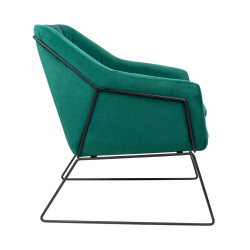 MSE011000308.V35 Fotel EMMA VELVET ciemny zielony welur - podstawa czarna King Home