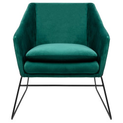 MSE011000308.V35 Fotel EMMA VELVET ciemny zielony welur - podstawa czarna King Home
